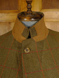 25/0887 immaculate ward & kruger 1993 savile row bespoke brown / red wp check tweed suit 42 regular to long