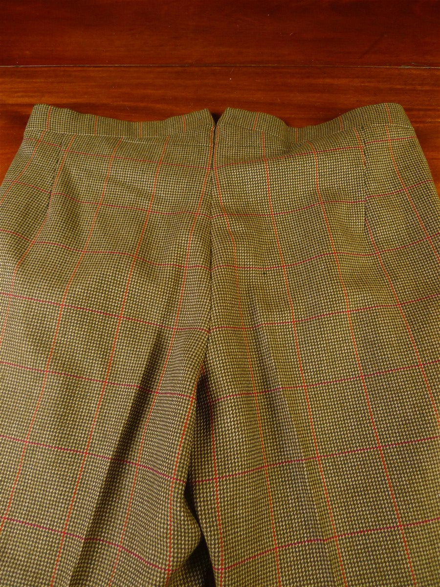 25/0887 immaculate ward & kruger 1993 savile row bespoke brown / red wp check tweed suit 42 regular to long