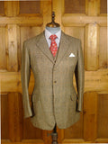 25/0884 immaculate 1978 savile row bespoke brown wp check 3-piece tweed suit 39 regular