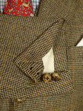 25/0884 immaculate 1978 savile row bespoke brown wp check 3-piece tweed suit 39 regular