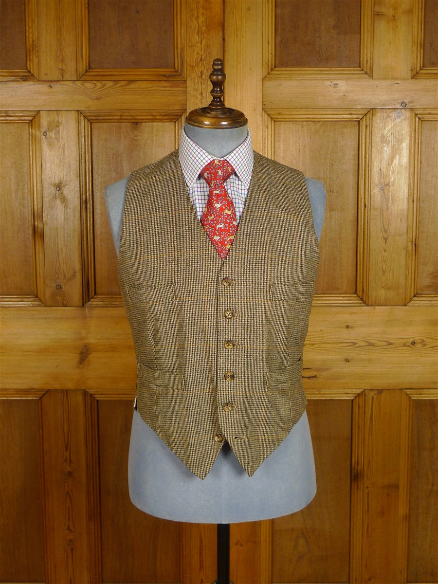 25/0884 immaculate 1978 savile row bespoke brown wp check 3-piece tweed suit 39 regular