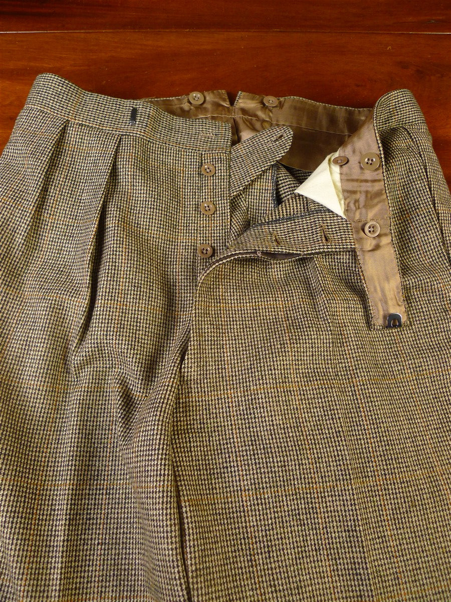 25/0884 immaculate 1978 savile row bespoke brown wp check 3-piece tweed suit 39 regular
