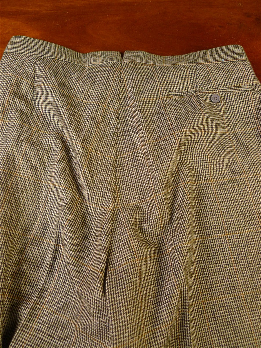 25/0884 immaculate 1978 savile row bespoke brown wp check 3-piece tweed suit 39 regular