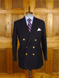 25/0893 immaculate 1987 savile row bespoke worsted flannel twill navy blue blazer w/ MCC cricket buttons 40 regular