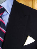 25/0893 immaculate 1987 savile row bespoke worsted flannel twill navy blue blazer w/ MCC cricket buttons 40 regular