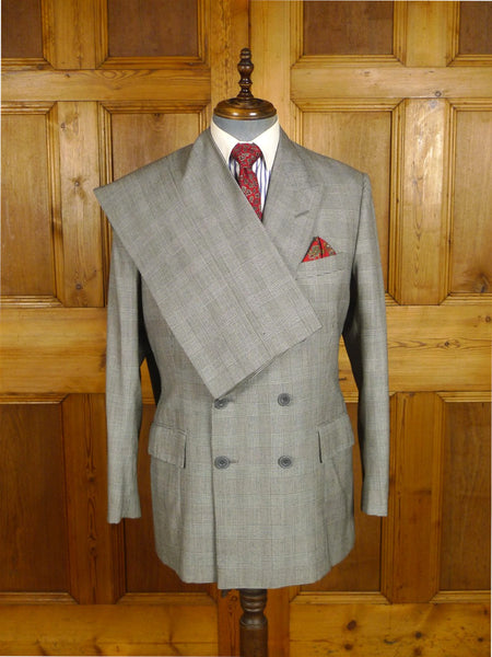 25/0898 immaculate ward & kruger 1990 savile row bespoke grey prince of wales check worsted d/b suit 40 regular to long