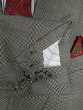 25/0898 immaculate ward & kruger 1990 savile row bespoke grey prince of wales check worsted d/b suit 40 regular to long