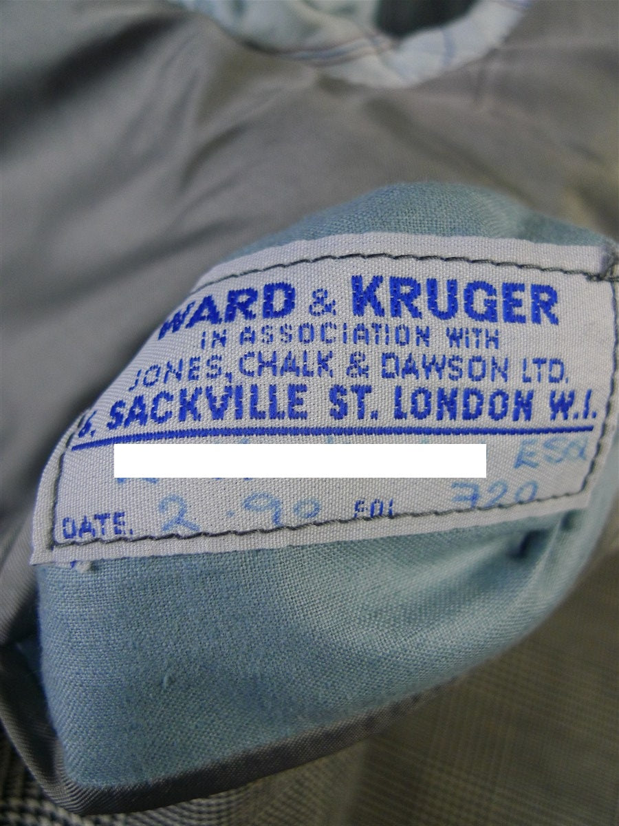 25/0898 immaculate ward & kruger 1990 savile row bespoke grey prince of wales check worsted d/b suit 40 regular to long