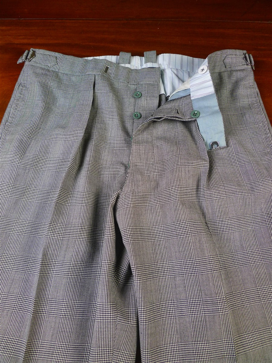 25/0898 immaculate ward & kruger 1990 savile row bespoke grey prince of wales check worsted d/b suit 40 regular to long