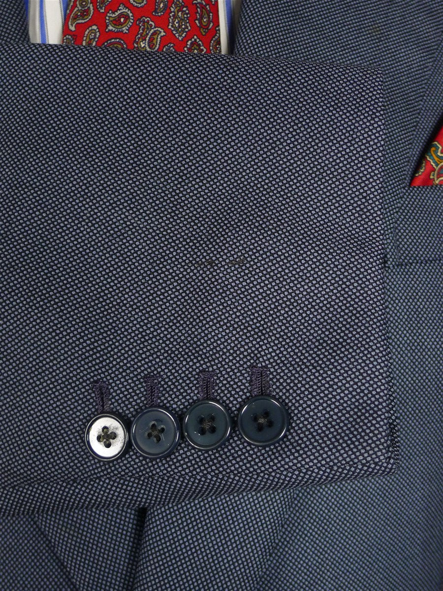 25/0897 henry poole 1994 savile row bespoke blue birds-eye weave worsted suit 38 short