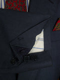 25/0897 henry poole 1994 savile row bespoke blue birds-eye weave worsted suit 38 short