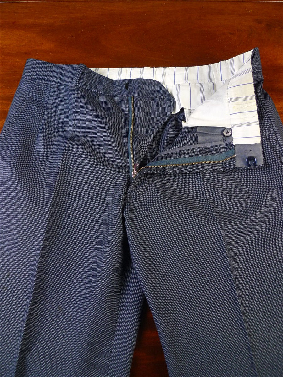25/0897 henry poole 1994 savile row bespoke blue birds-eye weave worsted suit 38 short
