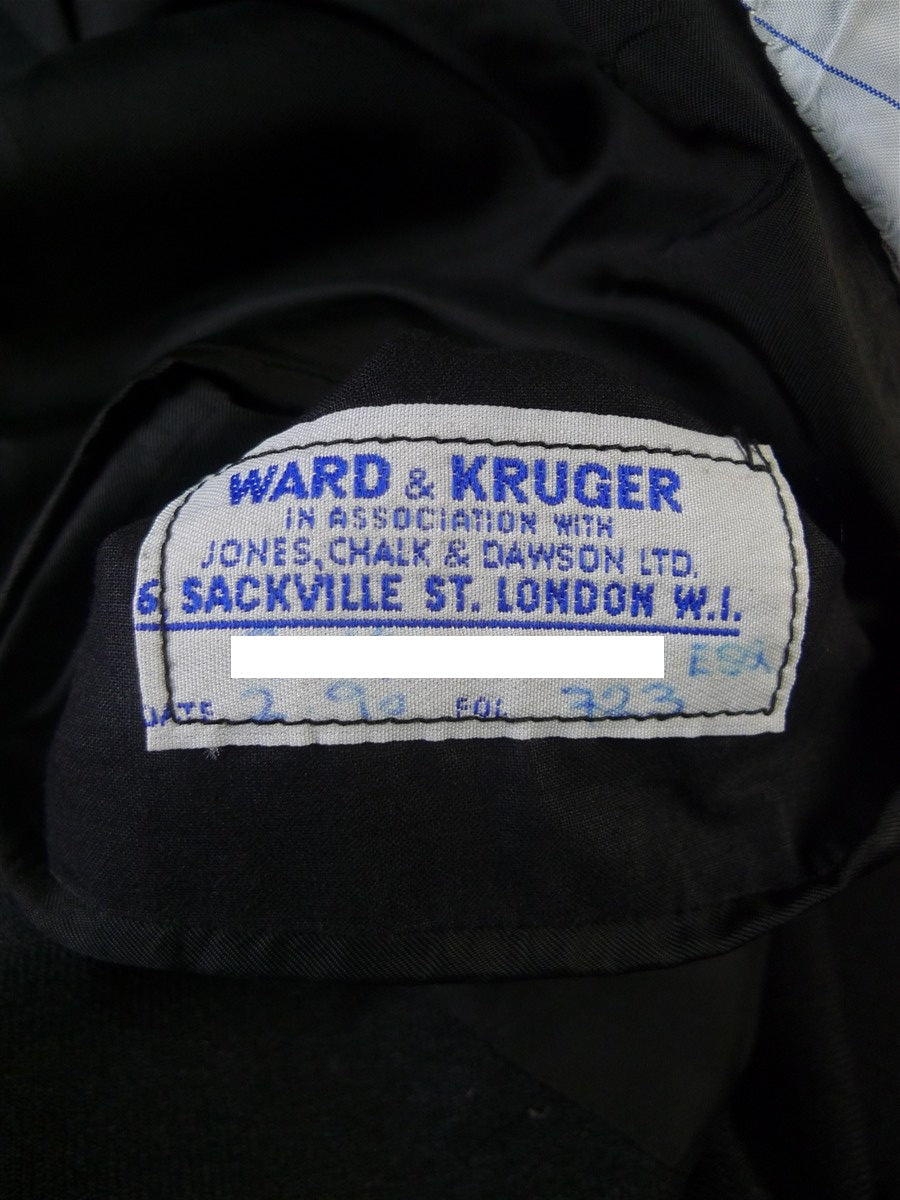 25/0895 immaculate ward & kruger 1990 savile row bespoke grey worsted twill d/b suit 40 regular to long