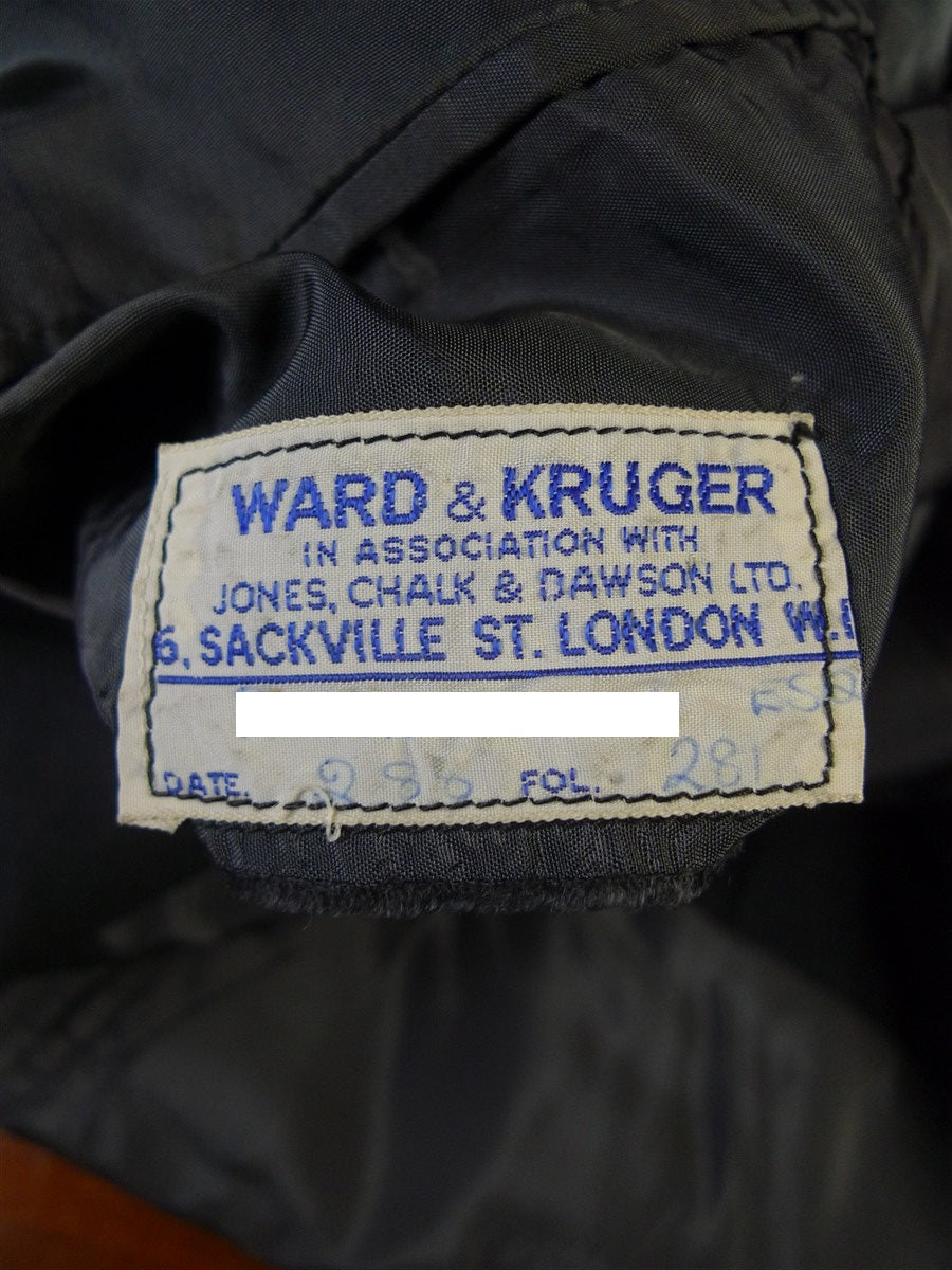 25/0899 ward & kruger 1988 savile row bespoke charcoal grey worsted suit 40 regular to long