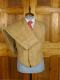 25/0883 immaculate 1991 ward & kruger savile row bespoke green wp check tweed waistcoat & shooting breeks 39-40 long