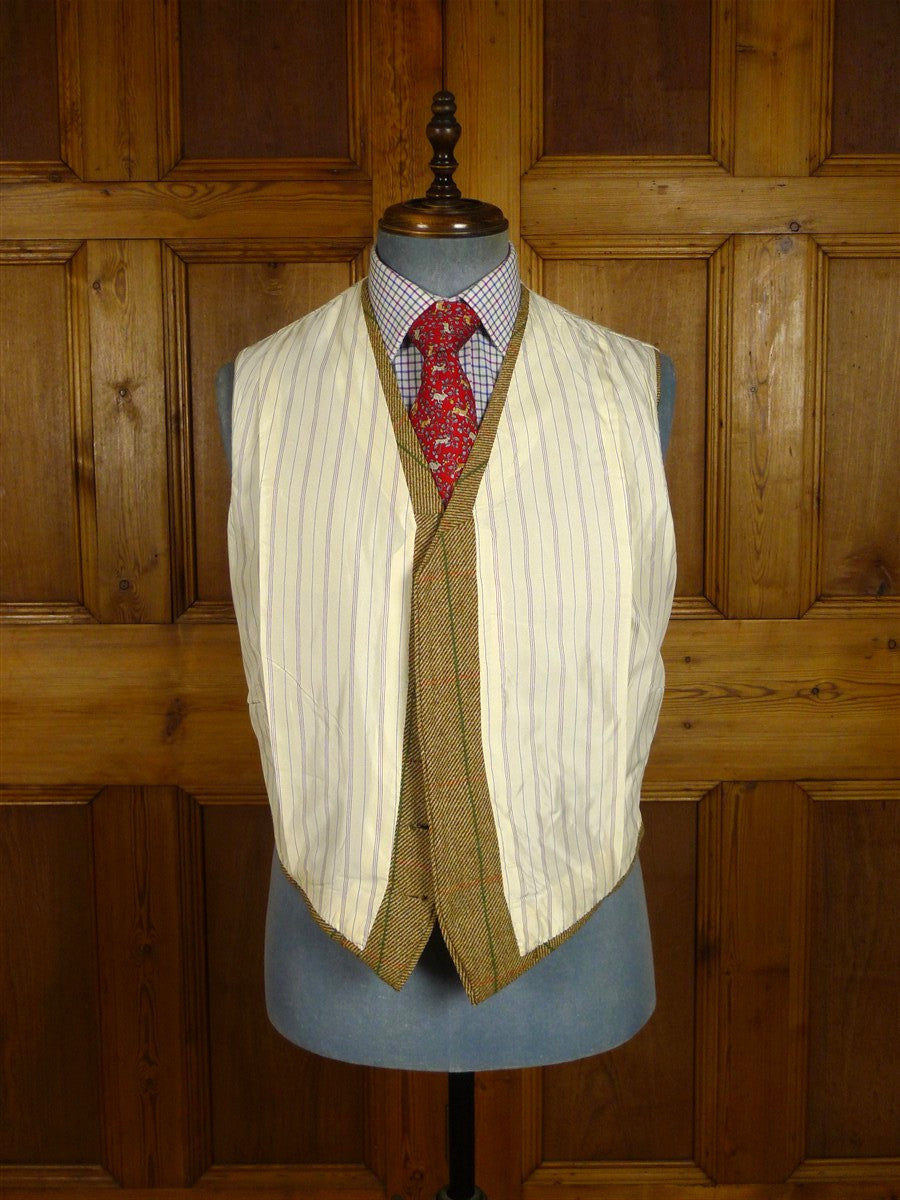 25/0883 immaculate 1991 ward & kruger savile row bespoke green wp check tweed waistcoat & shooting breeks 39-40 long