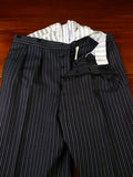 25/0902 vintage 1960 savile row bespoke grey cashmere stripe worsted high-rise morning trouser 30-36