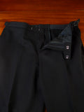 25/0935 immaculate bespoke tailored black barathea wool evening trouser 38