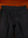 25/0935 immaculate bespoke tailored black barathea wool evening trouser 38