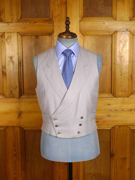25/0889 vintage savile row bespoke dove grey d/b worsted morning waistcoat 40 short