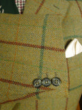 25/0916 superb vintage campbell's of beauly heavyweight green wp check tweed shooting suit 43 regular
