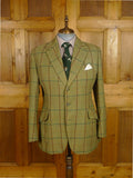 25/0916 superb vintage campbell's of beauly heavyweight green wp check tweed shooting suit 43 regular