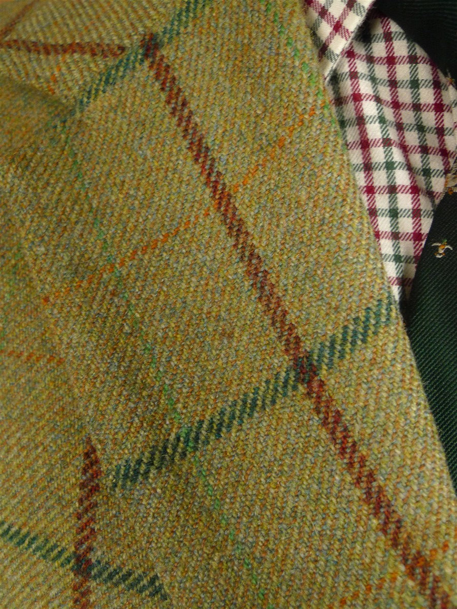 25/0916 superb vintage campbell's of beauly heavyweight green wp check tweed shooting suit 43 regular