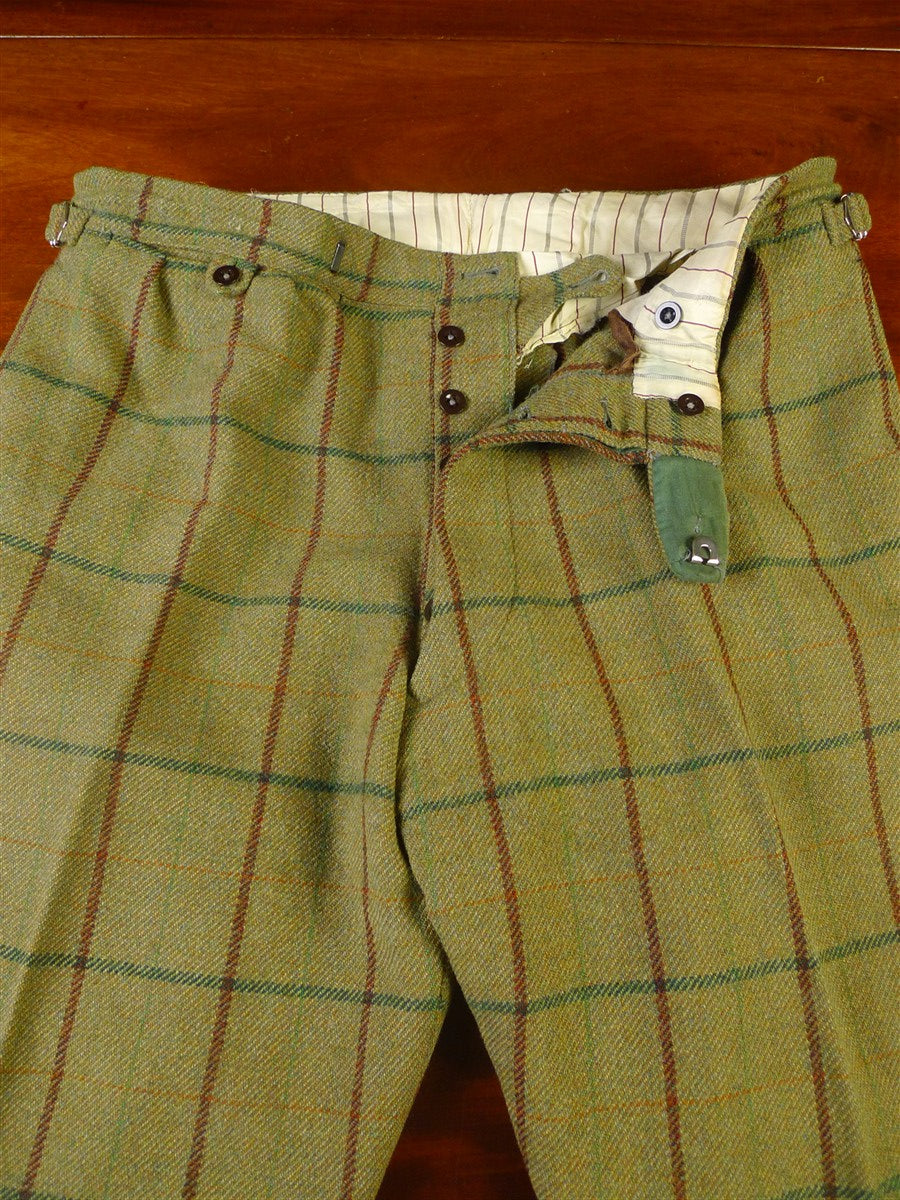 25/0916 superb vintage campbell's of beauly heavyweight green wp check tweed shooting suit 43 regular
