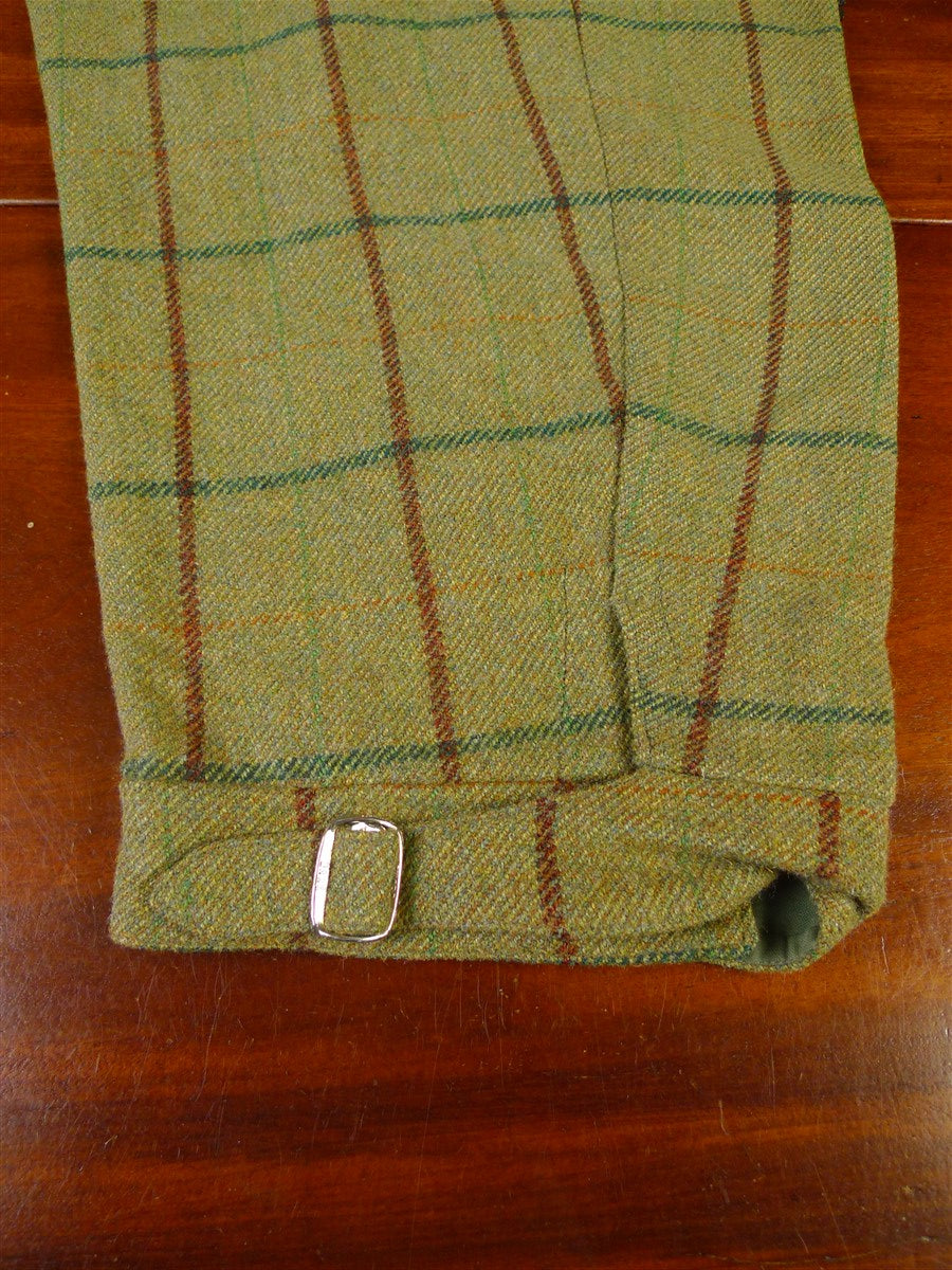 25/0916 superb vintage campbell's of beauly heavyweight green wp check tweed shooting suit 43 regular