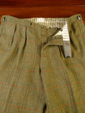 25/0908 vintage savile row bespoke heavyweight green wp check tweed shooting breeks 38-42