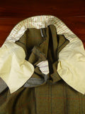 25/0908 vintage savile row bespoke heavyweight green wp check tweed shooting breeks 38-42