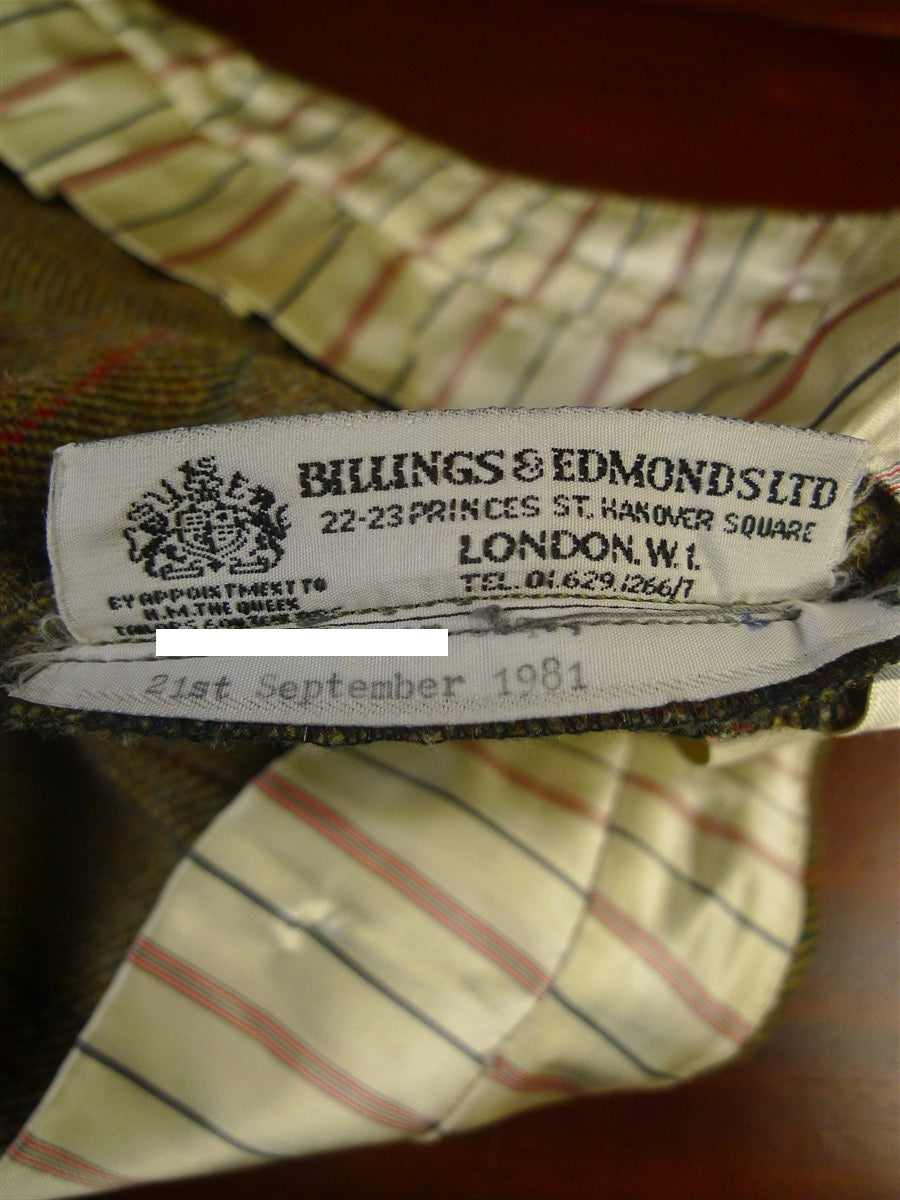 25/0908 vintage savile row bespoke heavyweight green wp check tweed shooting breeks 38-42