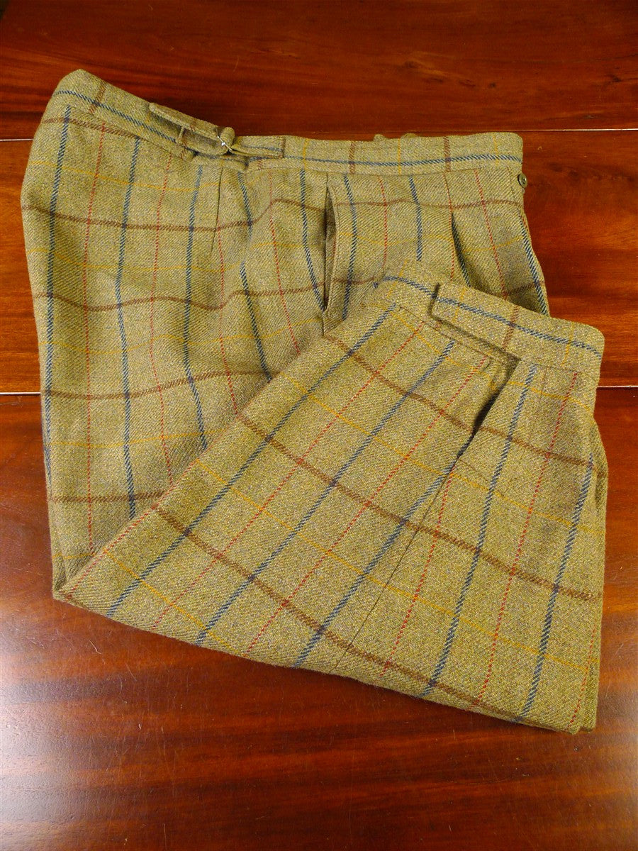 25/0909 vintage campbell's of beauly heavyweight green wp check tweed shooting breeks 48