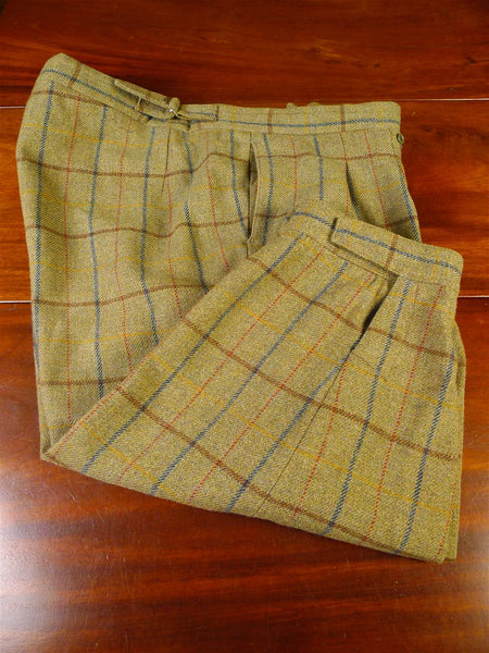 25/0909 vintage campbell's of beauly heavyweight green wp check tweed shooting breeks 48