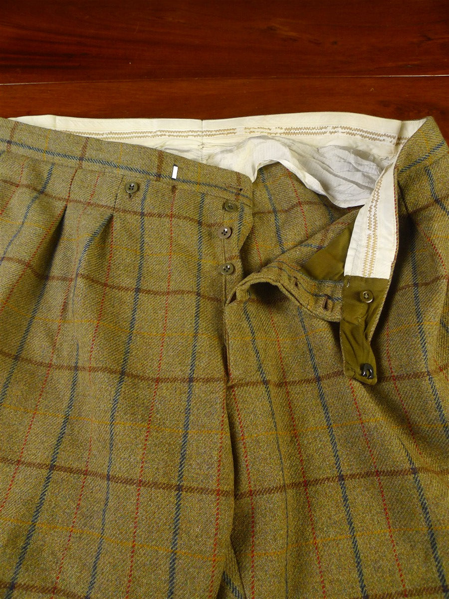 25/0909 vintage campbell's of beauly heavyweight green wp check tweed shooting breeks 48