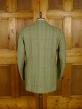 25/0918 exceptional vintage savile row bespoke green / amber wp check heavyweight tweed suit plus matching shooting breeks 44 regular