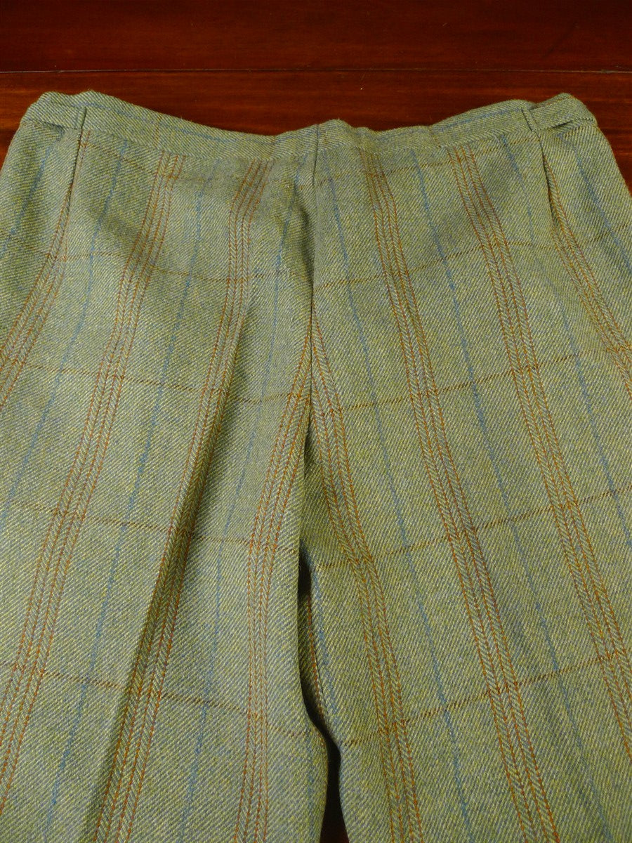 25/0918 exceptional vintage savile row bespoke green / amber wp check heavyweight tweed suit plus matching shooting breeks 44 regular
