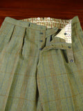 25/0918 exceptional vintage savile row bespoke green / amber wp check heavyweight tweed suit plus matching shooting breeks 44 regular