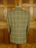 25/0910 immaculate vintage p&j haggart green / brown sporting check tweed jacket 54 regular