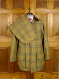 25/0919 fabulous vintage british green wp check tweed shooting coat suit 44-45 regular