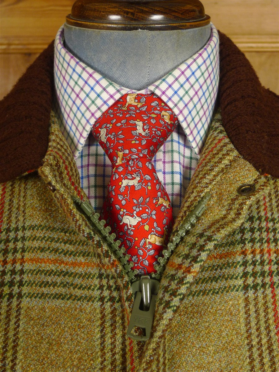 25/0919 fabulous vintage british green wp check tweed shooting coat suit 44-45 regular