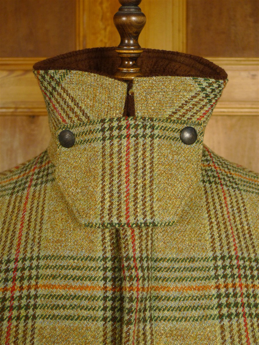 25/0919 fabulous vintage british green wp check tweed shooting coat suit 44-45 regular