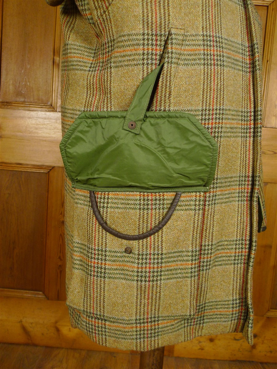 25/0919 fabulous vintage british green wp check tweed shooting coat suit 44-45 regular