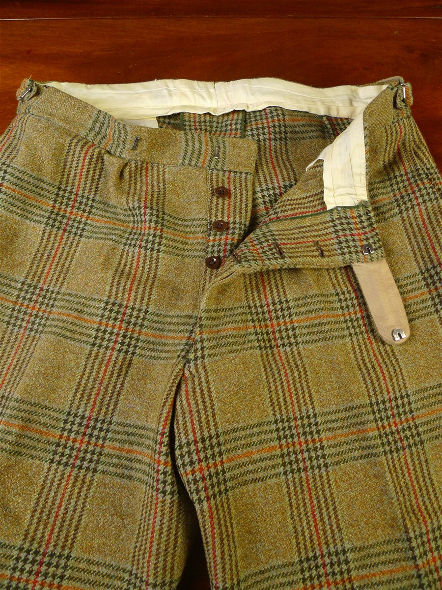 25/0919 fabulous vintage british green wp check tweed shooting coat suit 44-45 regular