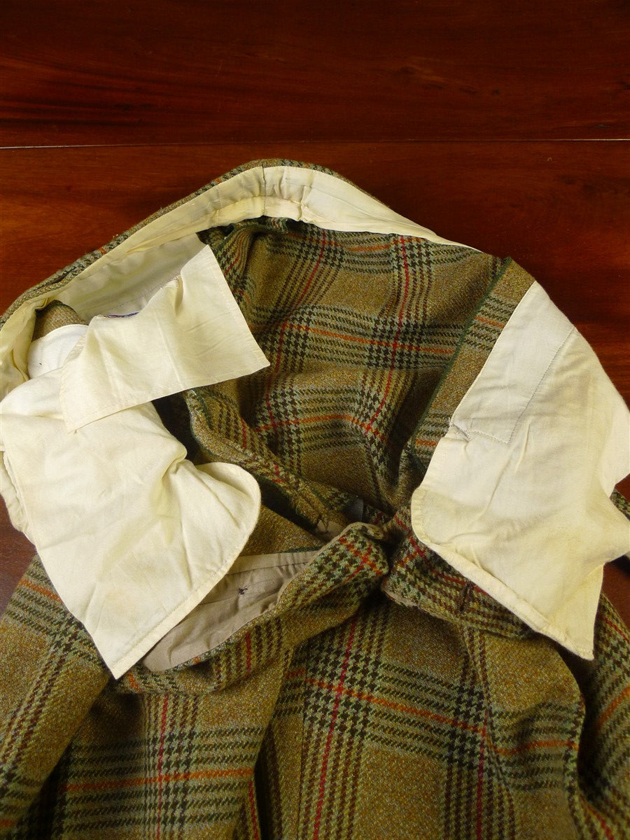 25/0919 fabulous vintage british green wp check tweed shooting coat suit 44-45 regular
