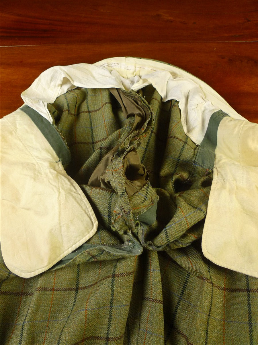 25/0907 immaculate campbell's of beauly heavyweight green wp check tweed shooting breeks 38-42