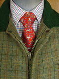 25/0920 fabulous vintage british green wp check tweed shooting coat suit 48 regular