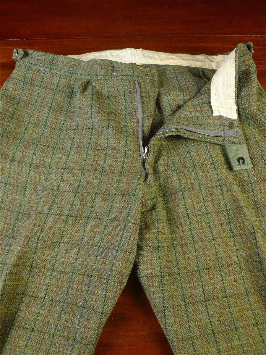 25/0920 fabulous vintage british green wp check tweed shooting coat suit 48 regular