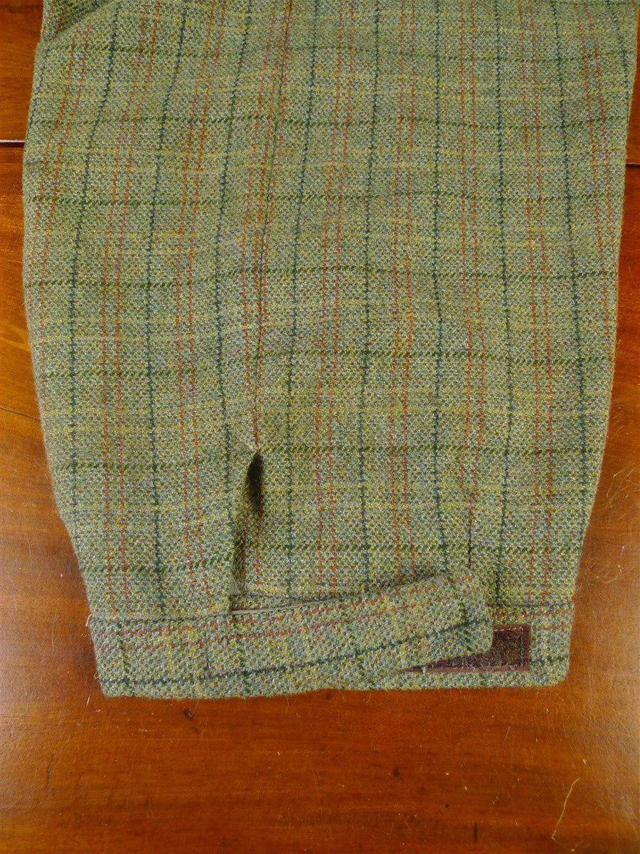 25/0920 fabulous vintage british green wp check tweed shooting coat suit 48 regular