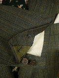 25/0912 vintage henry poole savile row bespoke brown green herringbone check wool & silk sports jacket blazer 38 short